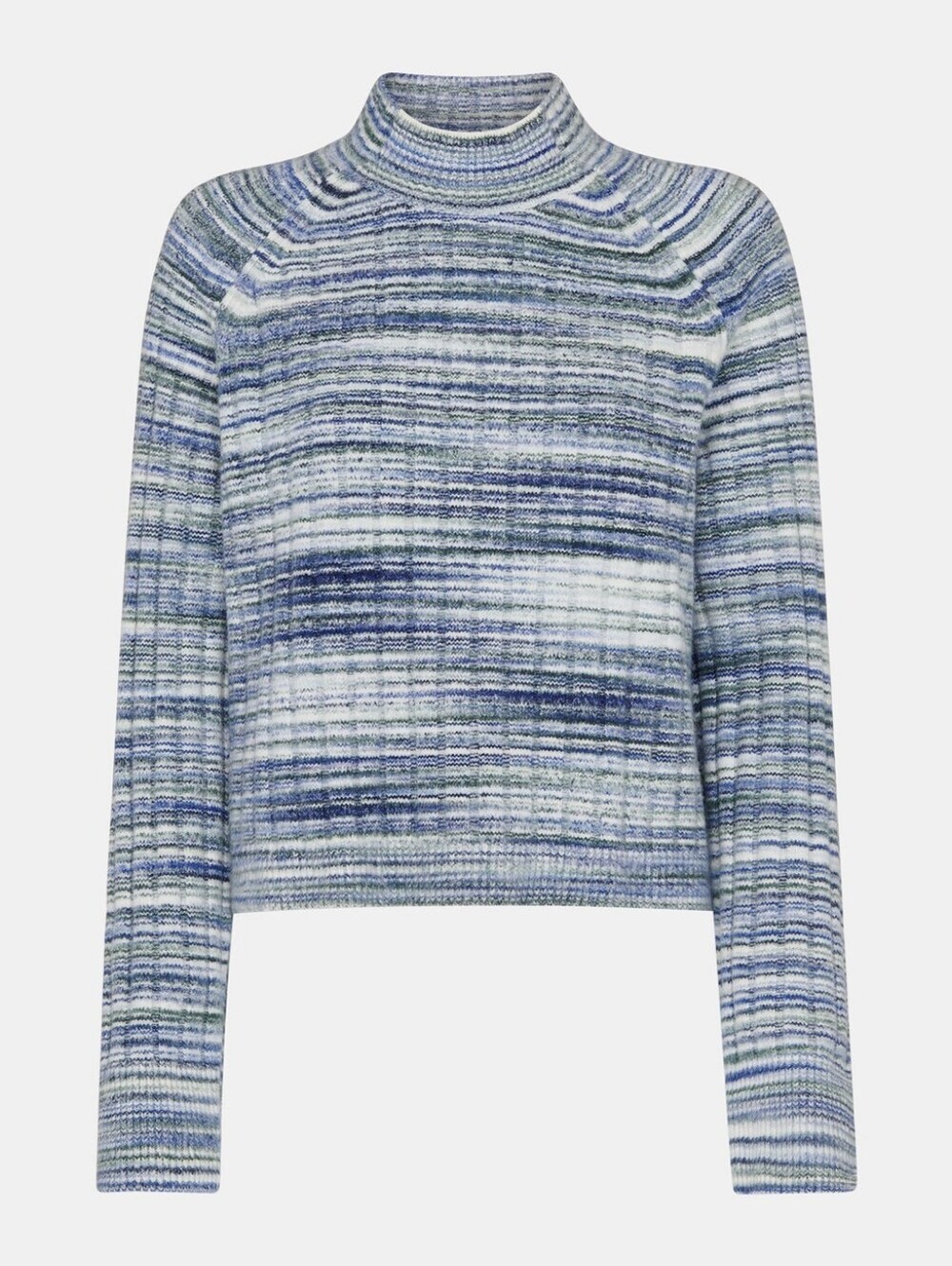 NWT Whistles Blue Space Dye Funnel Neck Sweater Size L